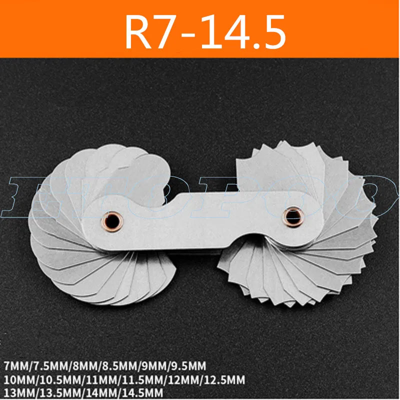 Radius Template R Gauge R1-6.5 7-14.5 15-25 26-80 Radius Gage Plate Fillet Gaug External Internal Concave Convex Measuring To