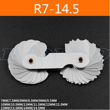 Radius Template R Gauge R1-6.5 7-14.5 15-25 26-80 Radius Gage Plate Fillet Gaug External Internal Concave Convex Measuring To