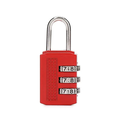 3 Digit Resettable Combination Padlock Luggage Case Padlock Box Black Lock Coded Lock School Gym Locker Sheds 2022 - Red B