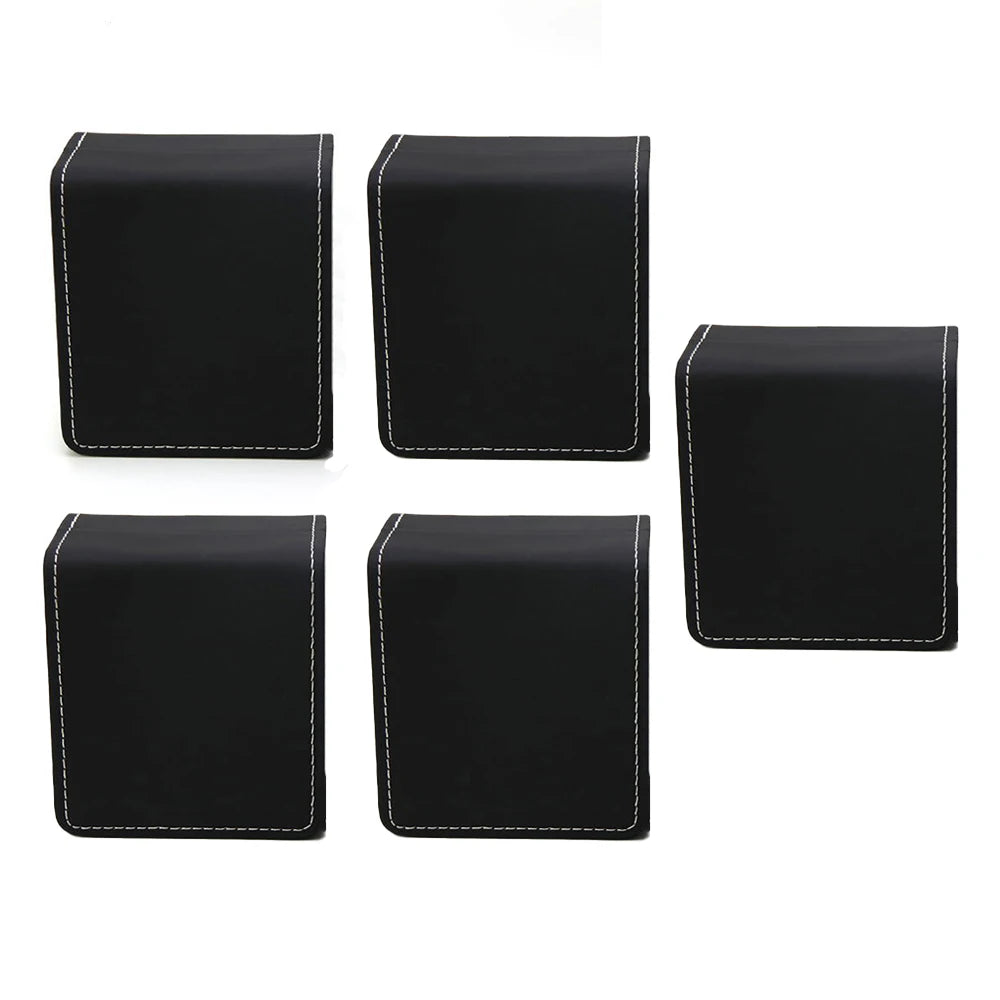 Lnofxas Black Single Watch Gift Box with Pillow PU Leather Wristwatch Display Case Organizer for Men - 5 Pcs Matte Black