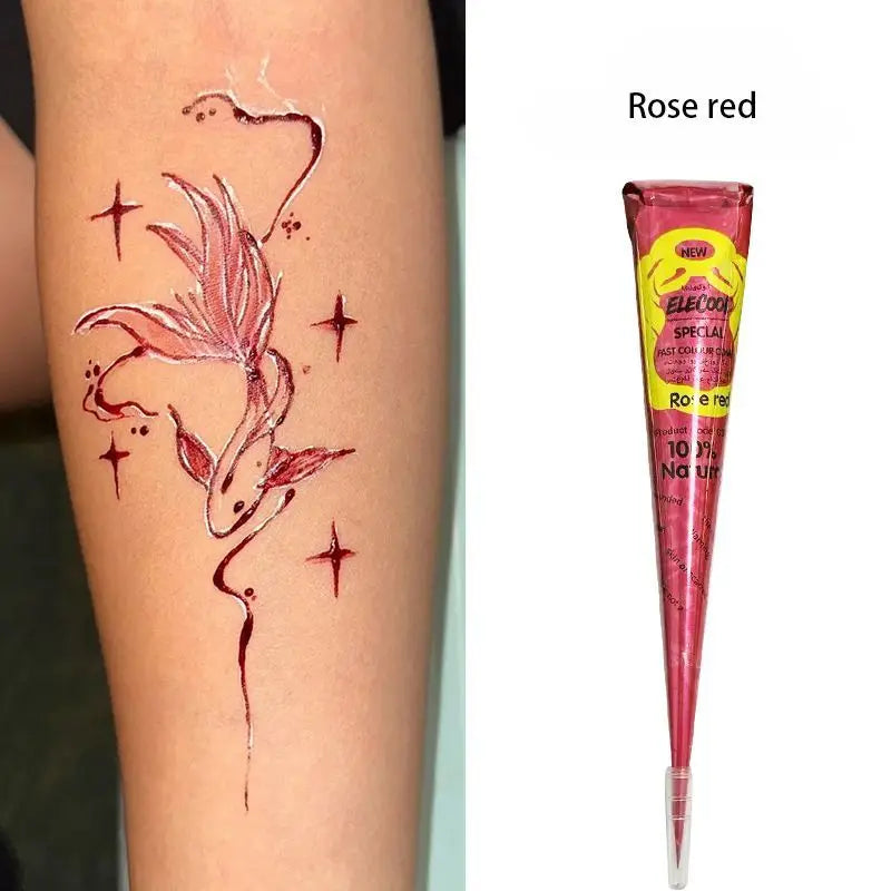 Natural Temporary Flash Tattoo Paste Black Henna For DIY Tattoo Sticker Body Paint Tattoo Cream Indian Wedding Henna Tattoo P