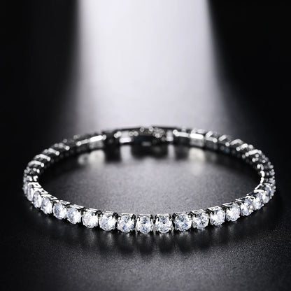 4mm Micro-inlaid Zircon Tennis Bracelet for Women 2025 New Men Bracelet Homme Jewelry Accessories - White / 17cm