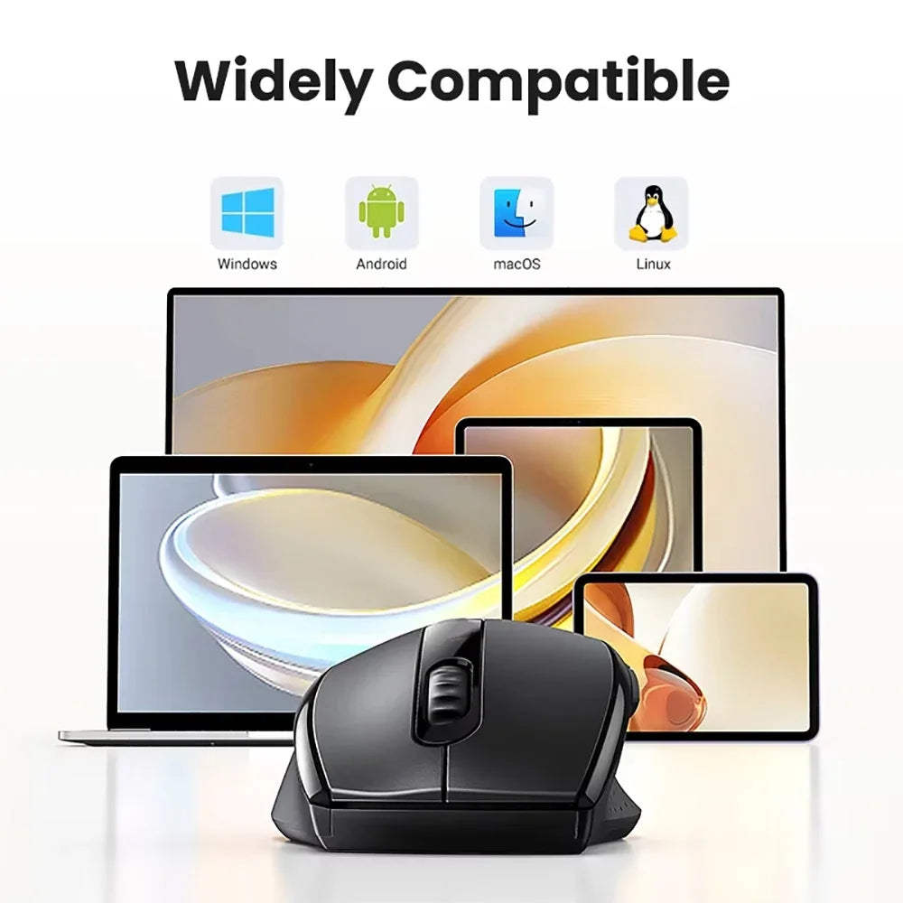 6 Button Ergonomic Mouse 2.4G Wireless Mouse Bluetooth Mouse 400mAh Rechargeable Gaming Mice 1600DPI Optical Mouse For PC Lap