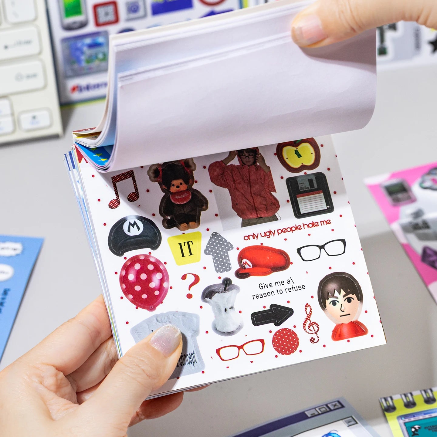 20sheet Japanese Childhood Memories Series Flash Film Die Cutting Sticker Book DIY Scrapbook Diary Album Aesthetic Stationery