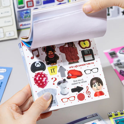 20sheet Japanese Childhood Memories Series Flash Film Die Cutting Sticker Book DIY Scrapbook Diary Album Aesthetic Stationery