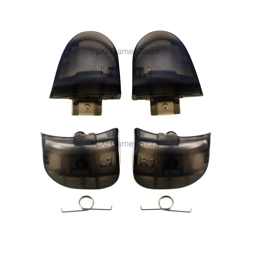 YuXi L1 R1 L2 R2 Trigger Buttons Replacement for PS5 BDM-030 V3.0 Controller Button Set With Springs - Clear Black