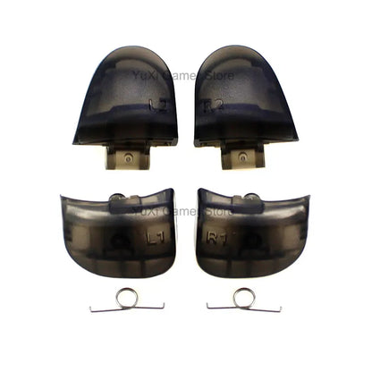 YuXi L1 R1 L2 R2 Trigger Buttons Replacement for PS5 BDM-030 V3.0 Controller Button Set With Springs - Clear Black