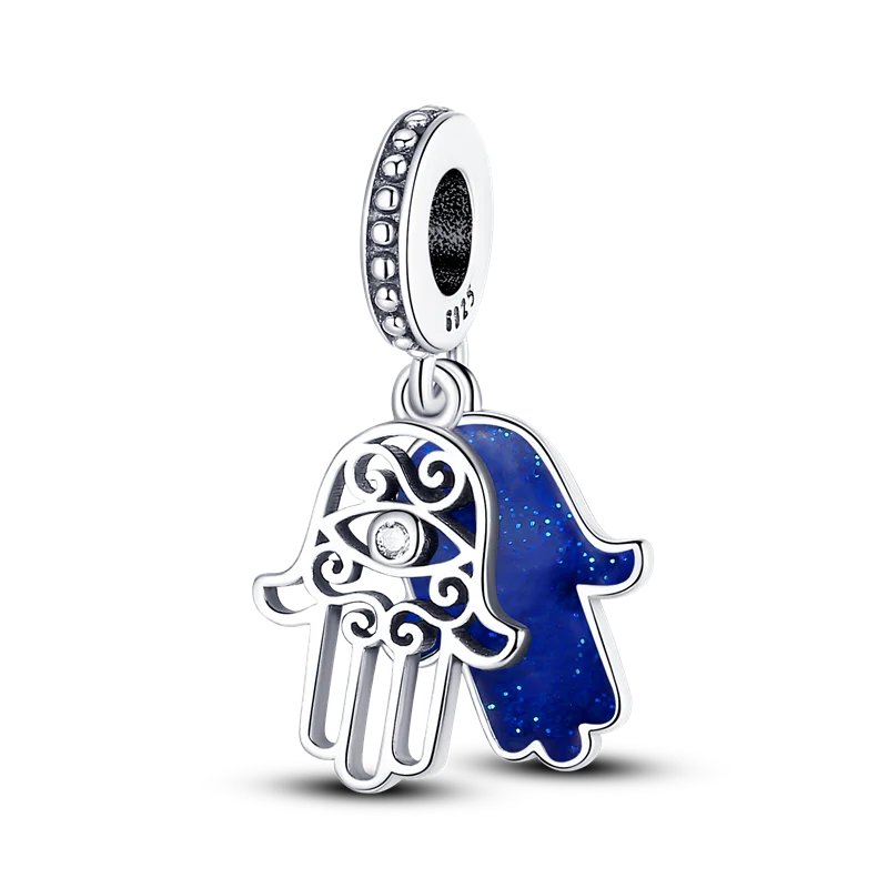 2026 Charms Bead 925 Sterling Silver Pink Butterfly Luminous Firefly Dangle Fit Bangle Bracelet Necklace DIY Jewelry - KTC066