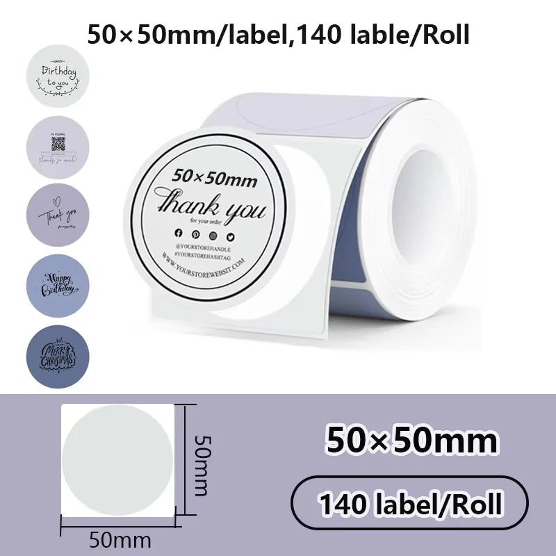 Munbyn/Nelko Holographic Laser Label Sticker Matte Silver Thermal Paper for M110 M220 M200 E210 P50 PM220 DETONG P1 WP9520 Ma
