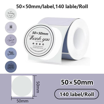 Munbyn/Nelko Holographic Laser Label Sticker Matte Silver Thermal Paper for M110 M220 M200 E210 P50 PM220 DETONG P1 WP9520 Ma