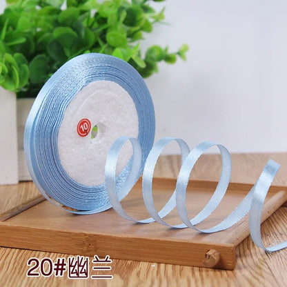 New (25 Yards/lot) 1/4''6mm Single Face Silk Satin Ribbon Wedding Decorative Ribbons Christmas Gift Wrap DIY Handmade Materia