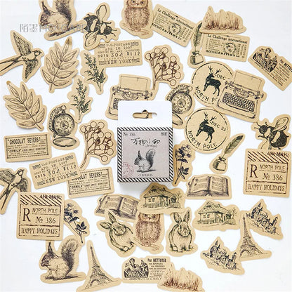 45 Pcs Vintage Plants Stamp Mini Paper Stickers for DIY Diary Scrapbooking Kawaii Stationery Seal Sticker Decoration - 13