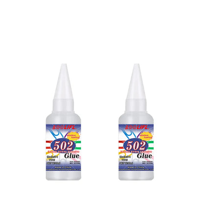 502 Super Strong Quick-Drying Adhesive, Professionally Used for Daily Repair of Toy Plastics, Is White, Transparent and Odorl