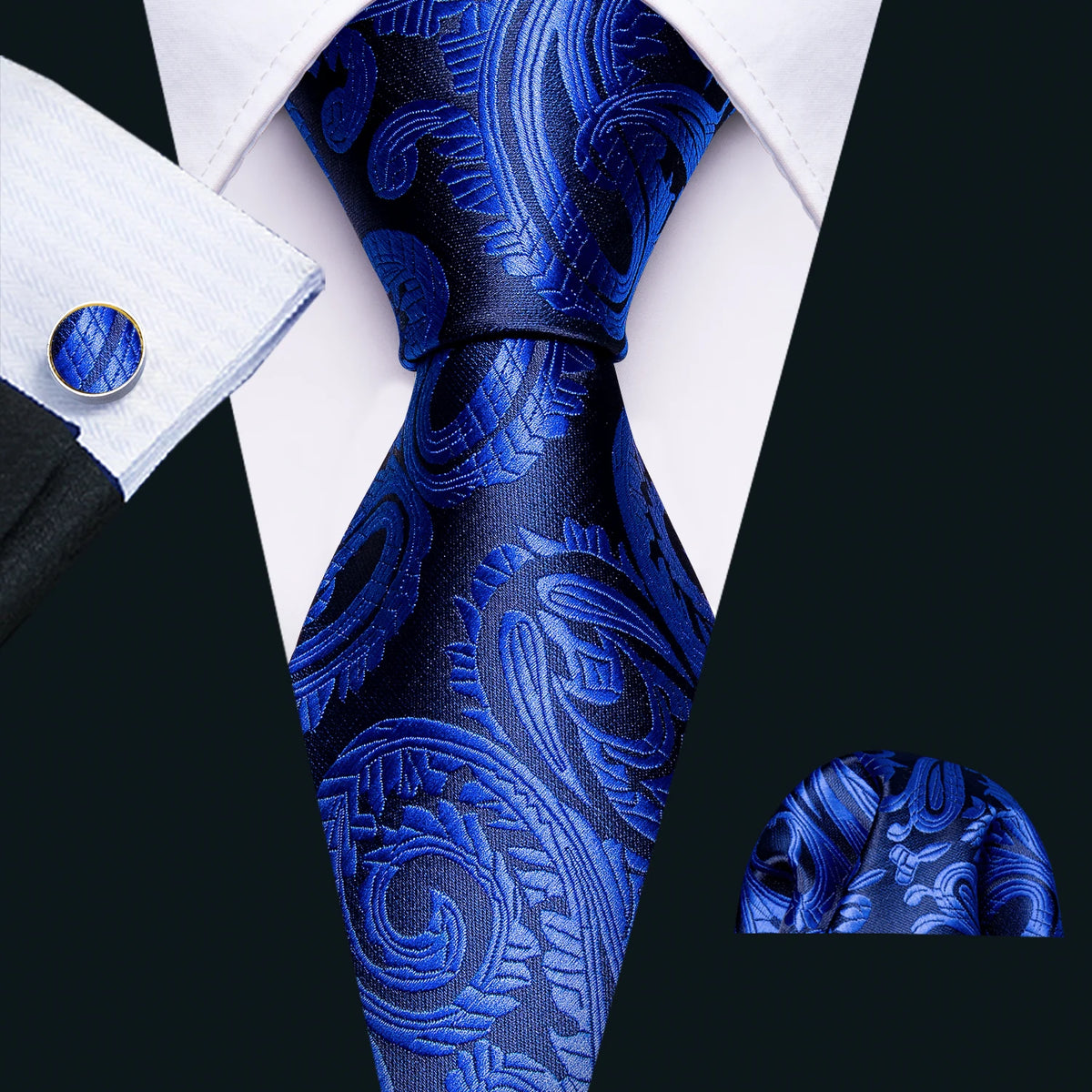 Men Tie Gold Navy Blue Striped Tie Barry.Wang 3.4" Jacquard Party Wedding Woven Fashion Designers Necktie For Men silk Busine