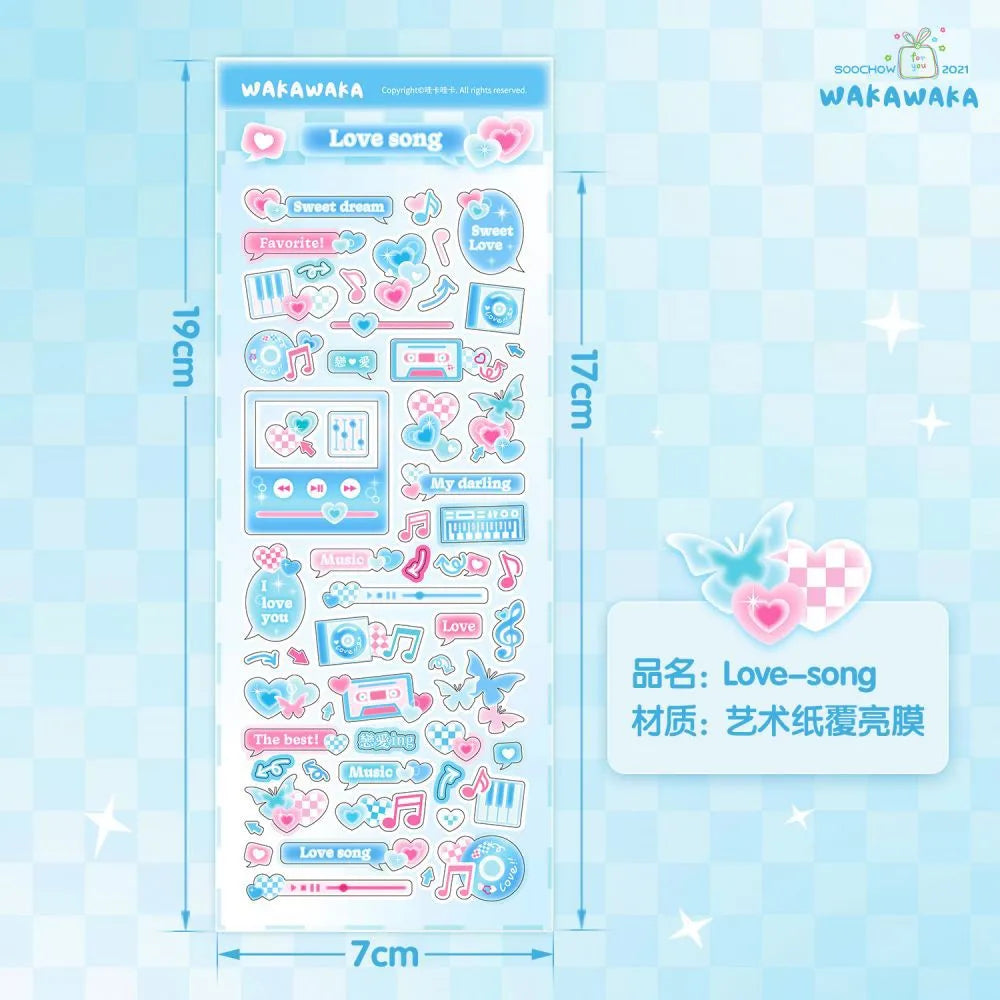 SCRAPBOOK Music Decorative STICKER Korean DIY Phone Luggage Motorcycle Laptop Flakes Idol Card Deco Sticker