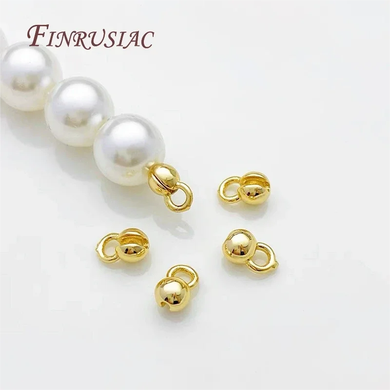 10/20Pcs 18k Real Gold Plated End Cap For Jewelry,Crimp Beads,Jewelry Making Materials,Clam Shell Bead Tip,DIY Accessories