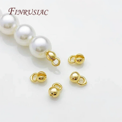 10/20Pcs 18k Real Gold Plated End Cap For Jewelry,Crimp Beads,Jewelry Making Materials,Clam Shell Bead Tip,DIY Accessories
