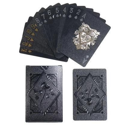 Black Rose Deck Poker Frosted Waterproof Plastic Playing Cards Texas Poker Collection Commemorative Chess Practical Party Gif
