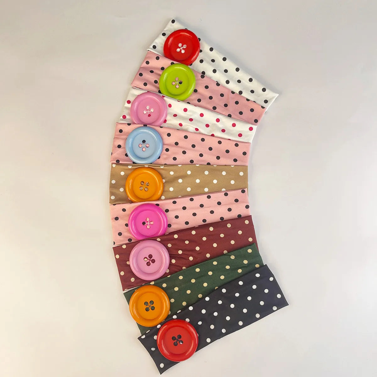 Vintage Women's Polka Dot Button Headband Spicy Girl Ins Y2K Japanese Trendy Headband Sweet Cool Sports Yoga Headband