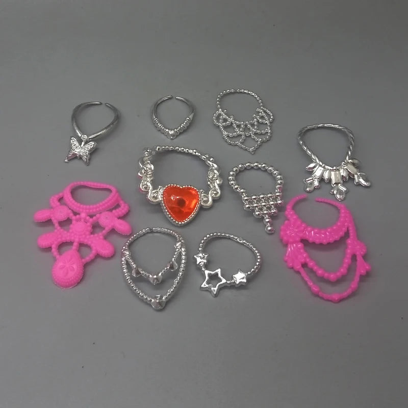 Little Kids Fancy 25CM 10In Winter Doll Accessories Earrings Necklace For Dolls Girls Christmas Gift - Clear