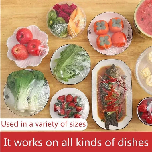50 Pieces Disposable Food Cover Plastic Wrap Food Grade Fruit And Vegetable Plastic Bags Elastic Plastic Bags Kitchen Organiz