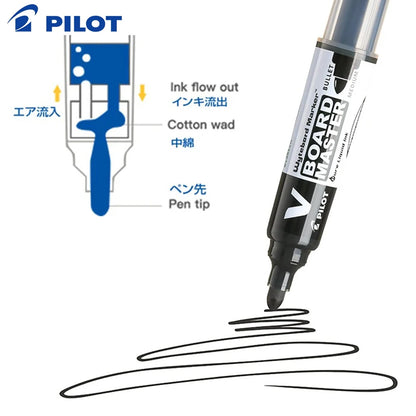 1PC Japan PILOT Whiteboard Marker WBMAVBM Large Capacity Ink Color Markers Office Accessories School Stationery Teacher Gift