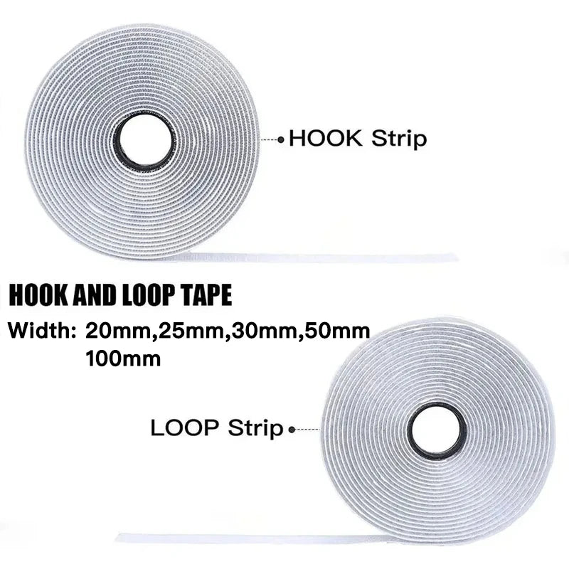 1-10M Self Adhesive Hook and Loop Tape Fastener House Diy Magic Tap Auto Double Sided Roll Strong Glue Home Strap Strips Doub