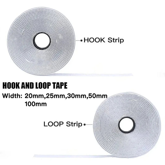 1-10M Self Adhesive Hook and Loop Tape Fastener House Diy Magic Tap Auto Double Sided Roll Strong Glue Home Strap Strips Doub