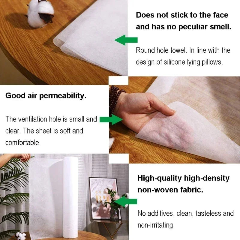 50pcs/roll Disposable Beauty Salon Bed Sheets 50pcs/Roll, Non-Woven Table Cover for Tattoo SPA Eyelash Extension, Paper Roll