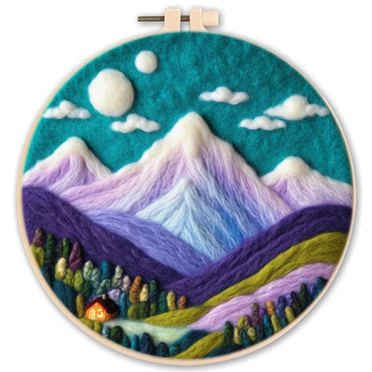 Needle Felting Kit For Beginner Wool Painting Kit DIY Felt Wool Needle Felt Set Tool Landscape Gift Picture For Home Decors -