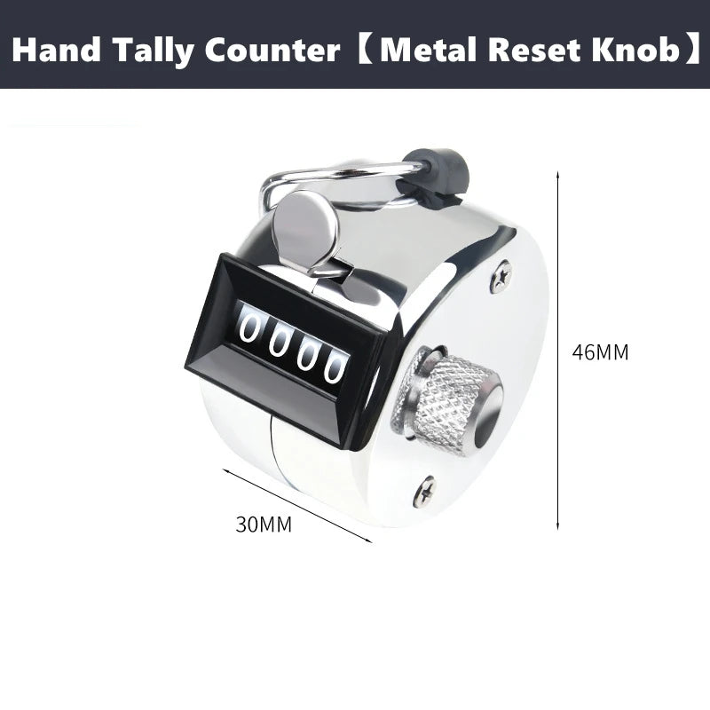 Handheld Tally Counter Tool 4 Digit Number Count Clicker Counter Hand Mechanical Pitch Counters for Coaching,Knitting,Fishing