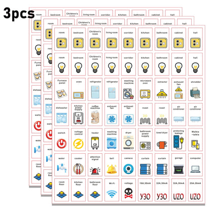 Label Stickers for Electric Meter Boards, Switch Label Sticker Set, Electrical Panel Label Stickers,Panel Labels Stickers