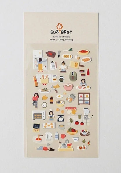 Suatelier Foods Stickers Aesthetic Scrapbooking Cute Junk Journal Ephemera Korean Deco Sticker Planner Diary DIY Craft Suppli