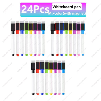 48-1Pcs Magnetic Erasable Whiteboard Pen Color Options Numbering Stationery Office Teaching Supplies for Student Blackboard N