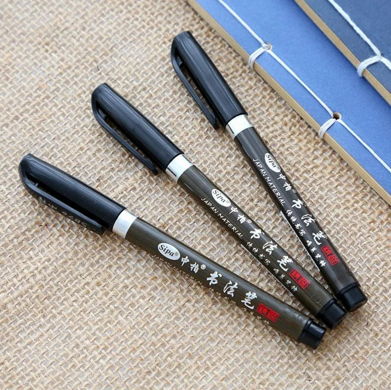 3 Pcs Calligraphy Pens Set Japan Material Brush for Signature Chinese Calligraphy Learning Art Marker School Stationery Suppl