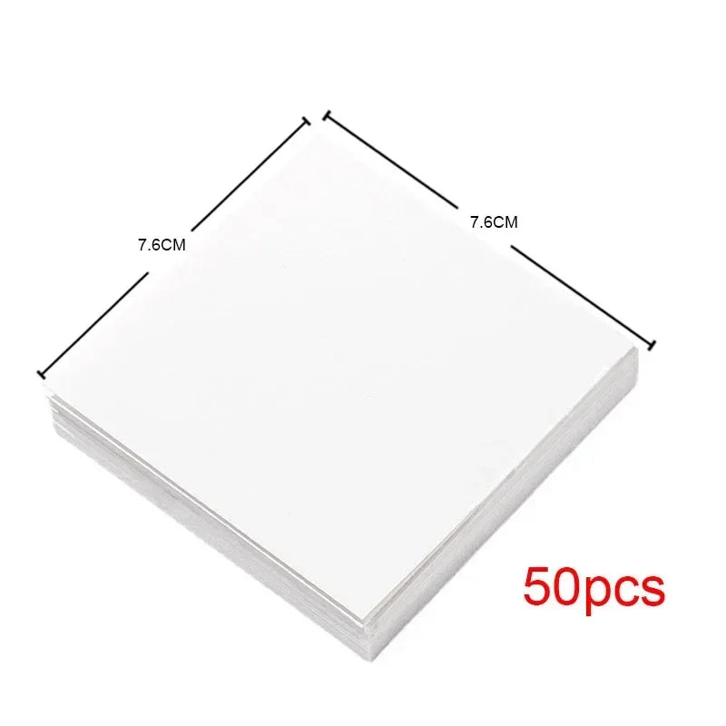 50pcs Disposable Tinting Glue Paper Tearable Nail Toning Palettes Nail Polish Color Mixing Tray Waterproof Paper Display Boar