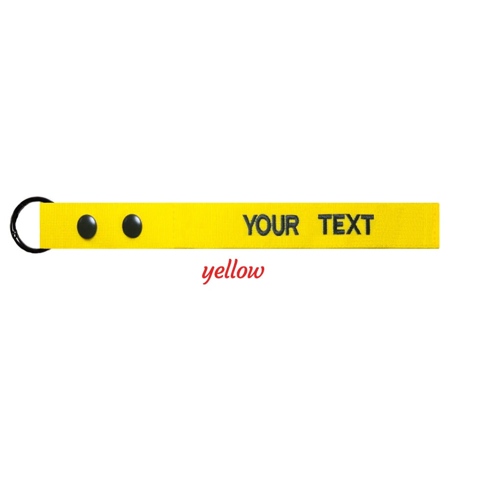 Customized Luggage Tags, Personalized Suitcase Tag, Text Baggage Label, Embroidered - -yellow Tags