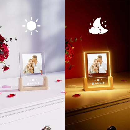 Customized Spotify Music Plaque Gifts For Anniversary Valentine Day Personalized Acrylic Photo Frame Lamp Copule Romantic Gif