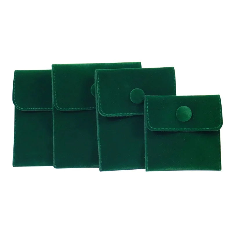 1pcs Jewellery Pouch Packaging Bag Soft Velvet Gift Bracelet Necklace Earrings Rings Storeage Custom Logo - dark green / M 7.