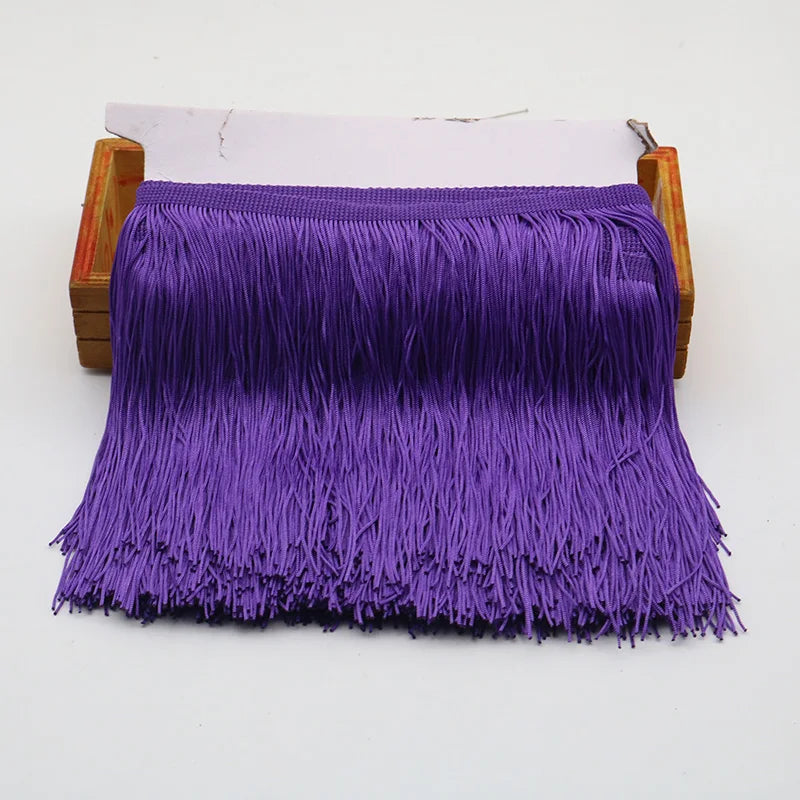 Lace Ribbon, 10 Yards Tassel Trim for Dress Trimming, Do It Yourself Crafts & Scrapbooking - PURPLE / 10 yards