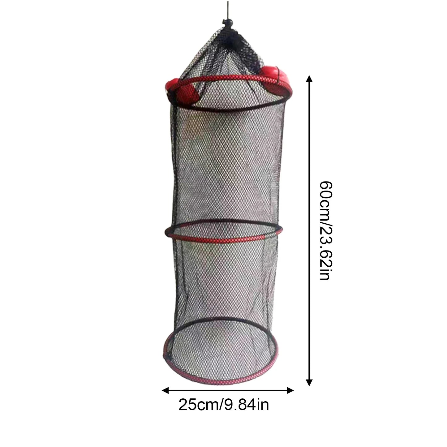 Floating Fishing Net Thickened Woven Fish Shrimp Basket Portable Mesh Landing Bucket Storage Bag Anti-jump Net Lobster Pocket