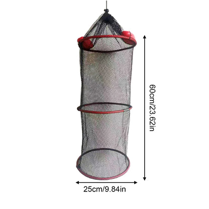 Floating Fishing Net Thickened Woven Fish Shrimp Basket Portable Mesh Landing Bucket Storage Bag Anti-jump Net Lobster Pocket