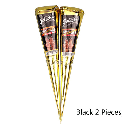 GOLECHA Black Brown Red White Henna Cones Indian Henna Tattoo Paste For Temporary Tattoo Body Art Sticker Mehndi Body Paint -