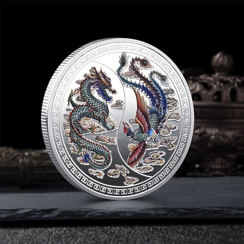 Souvenir Coin China Dragon and Phoenix Auspicious Commemorative Coin Collection