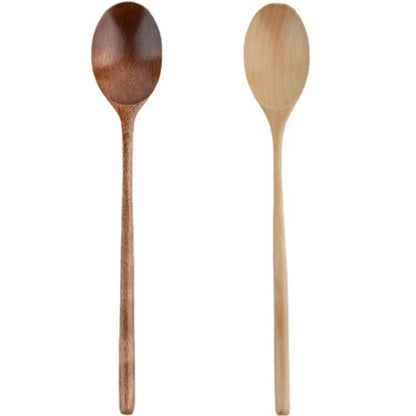 2pcs Wooden Spoon Tableware Kitchen Cooking Utensil Tools Soup Tea Spoon Catering Cooking Tool Coffee Soup Teaspoon Honey Spo