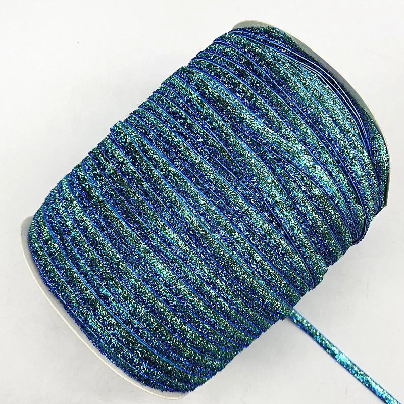 New 6mm Glitter Velvet Ribbon No Elastic Single Face Ribbon Headband Clips Bow Decoration