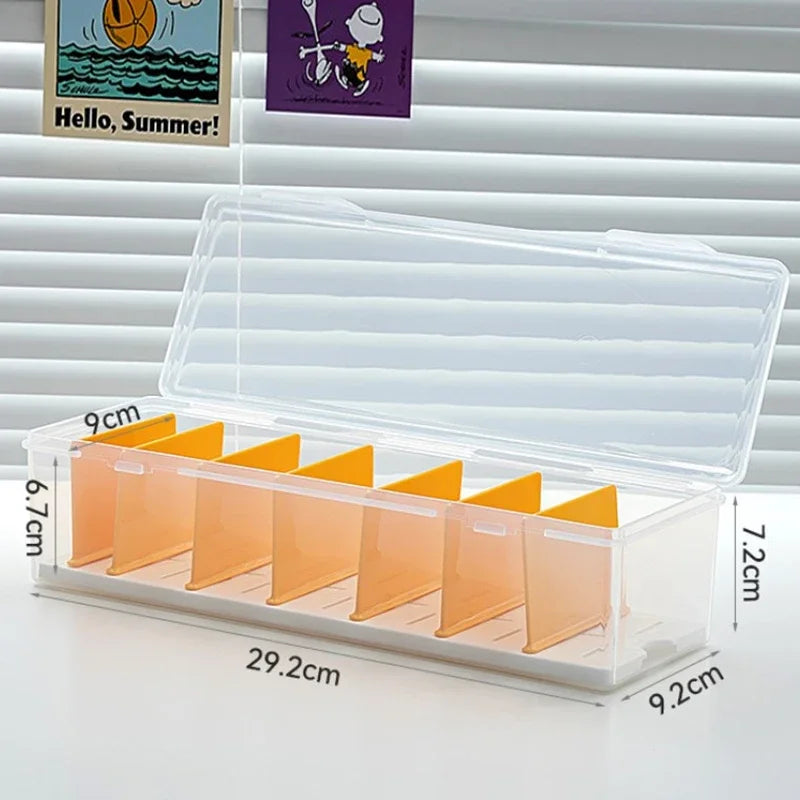Clear Plastic Compartmentalized Organizer Box Holds 550+ Game Cards Storage Box With Adjustable Divider For PTCG/MTG Cards - 