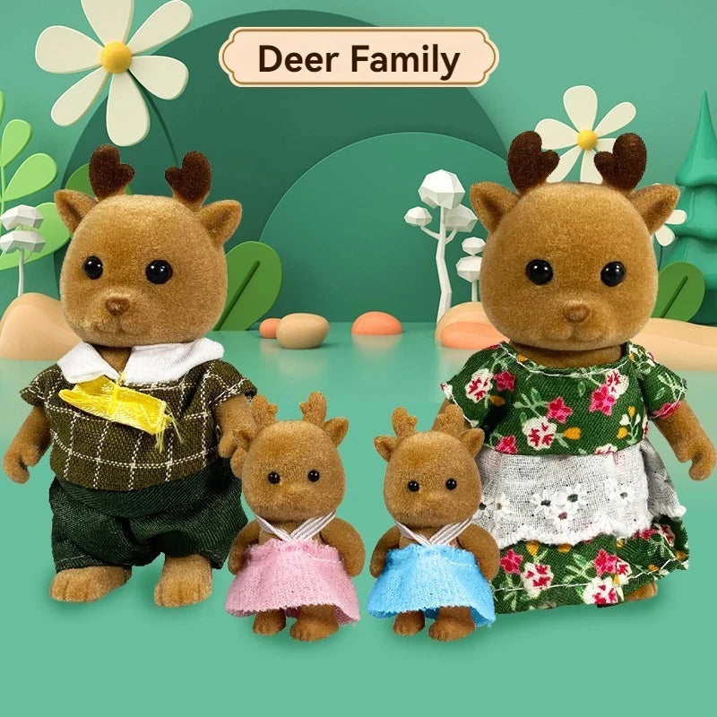 Forest Animal Family 1_12 Dollhouse Accessories Mini_yythk - The Fawn Family