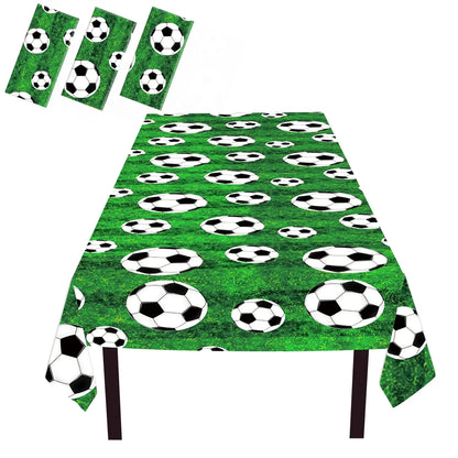 Soccer Theme Disposable Tableware Set Paper Plates Cups Napkins Tablecloth For Birthday Parties