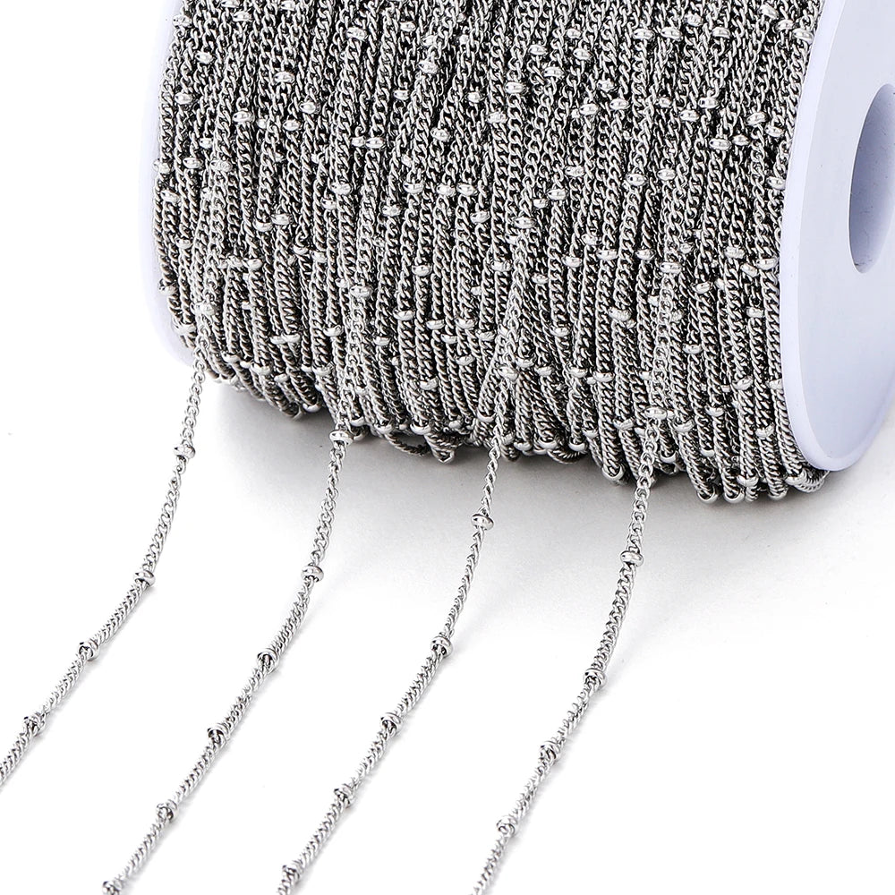 2Meters/Lot Stainless Steel Chains Gold Color Chain for Jewelry Making DIY Necklace Bracelet Accessories Lips Beads Beaded Ch